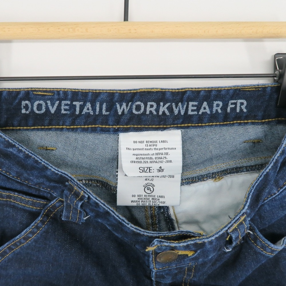 Dovetail Utility Jeans Womens 4/30 Blue FR Flame Resistant Utility Double Knee - Picture 10 of 13